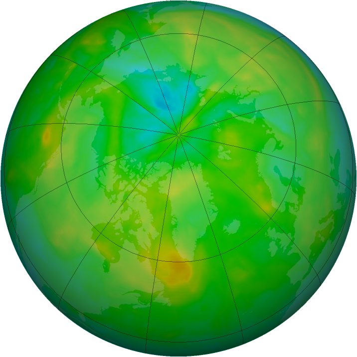 Arctic ozone map for 09 July 2013